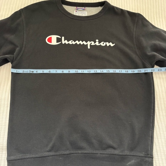 Champion Crewneck Sweatshirt Mens Size Medium Black Pullover Long sleeve - Picture 6 of 7